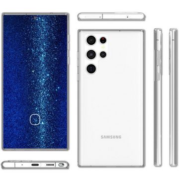 Nalia Smartphone-Hülle Samsung Galaxy S22 Ultra, Klare 360 Grad Hülle / Rundumschutz / Transparent / Displayschutz Case