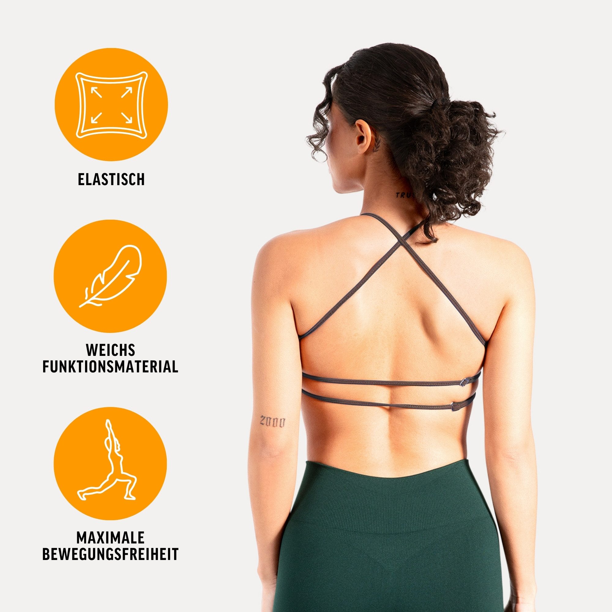 Smilodox Sport-BH Sena, Shaped Fit Top, offener Rücken, überkreuzte Träger günstig online kaufen