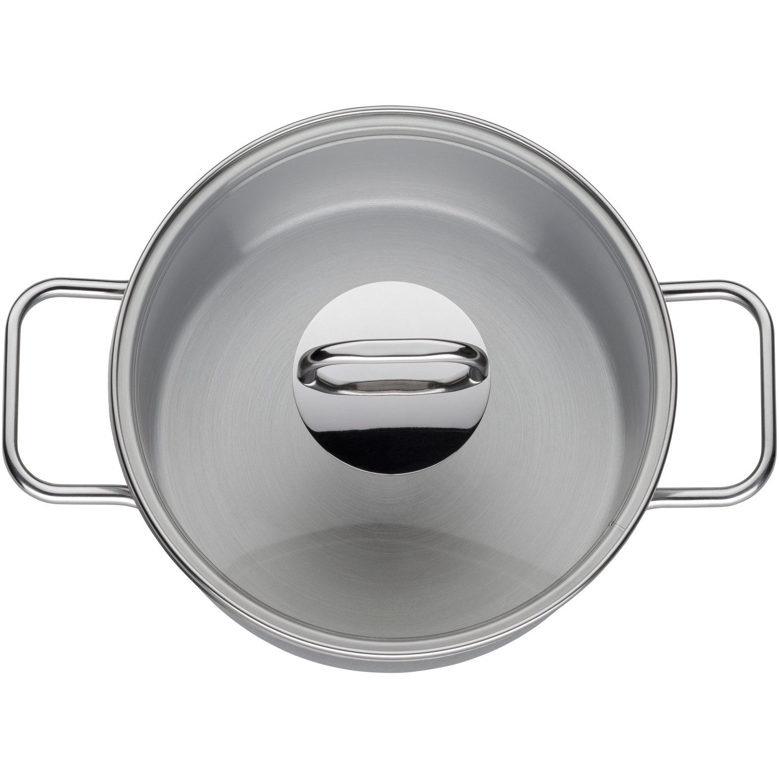 WMF Topf-Set Inspiration Induktion, Kochtopf Set mit Glasdeckel, Cromargan® Edelstahl Rostfrei 18/10 (Set, 7-tlg., 3x Fleischtöpfe Ø 16/20/24 cm, 1x Stieltopf Ø 16 cm), für alle Herdarten geeignet, unbeschichtet, pflegeleicht, robust