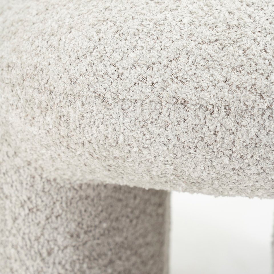 LEVEN Lifestyle Sitzhocker Hocker NAWASAHI Fußhocker Bouclé Stoff beige ode günstig online kaufen