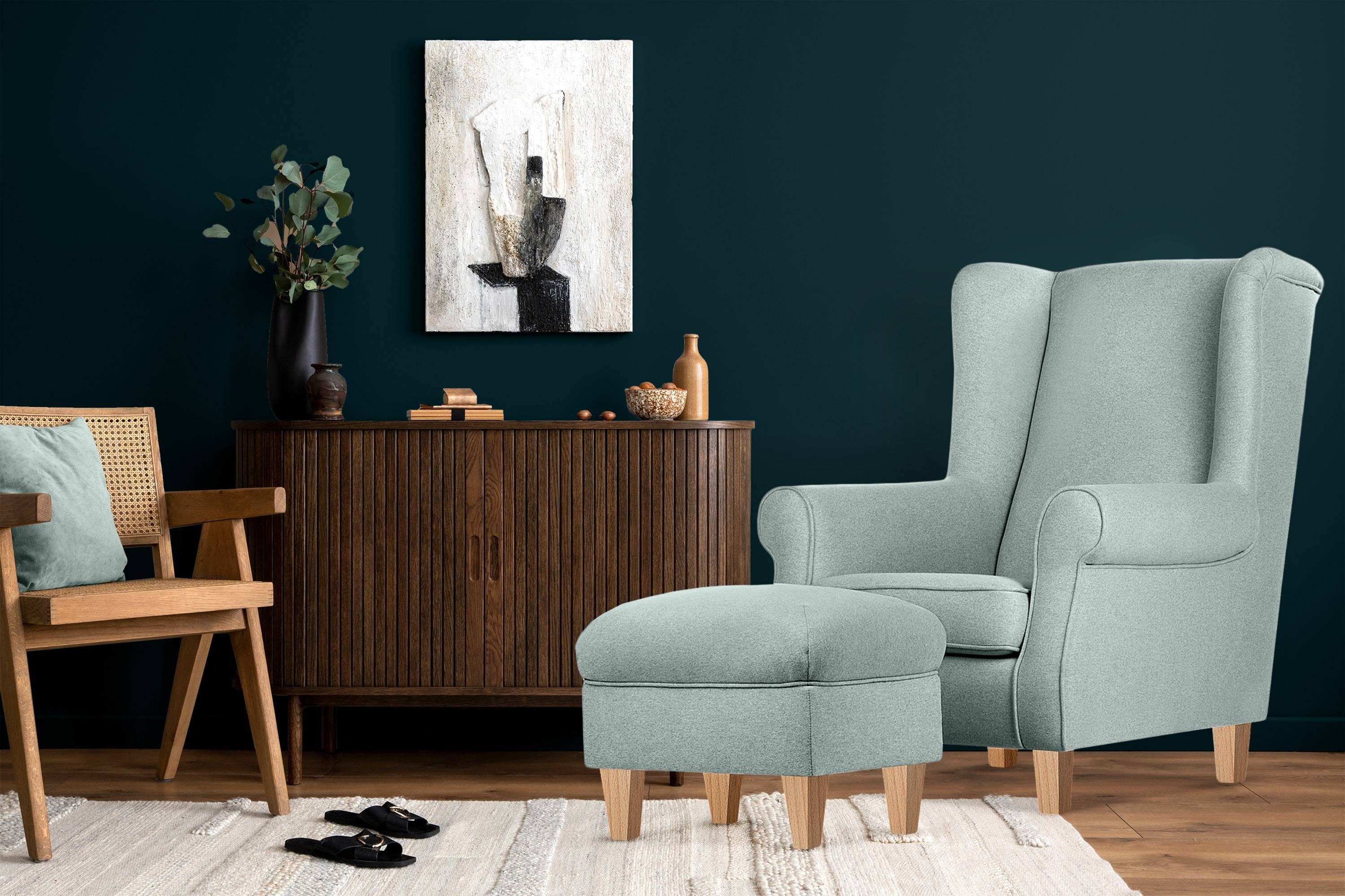 KONSIMO® Ohrensessel MILES Gepolsterter Sessel, mit günstig online kaufen