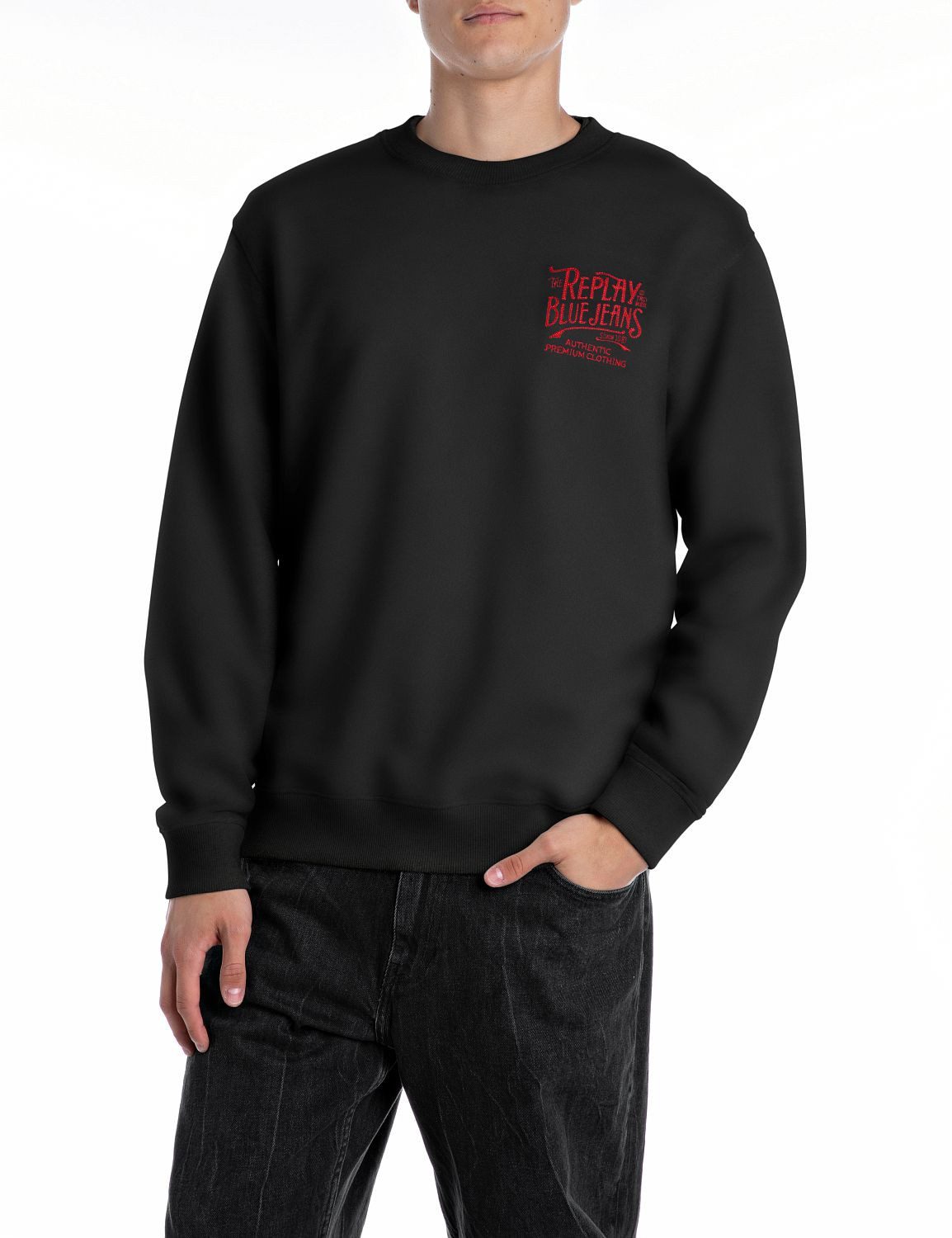 Replay Sweatshirt mit Stickerei auf der günstig online kaufen