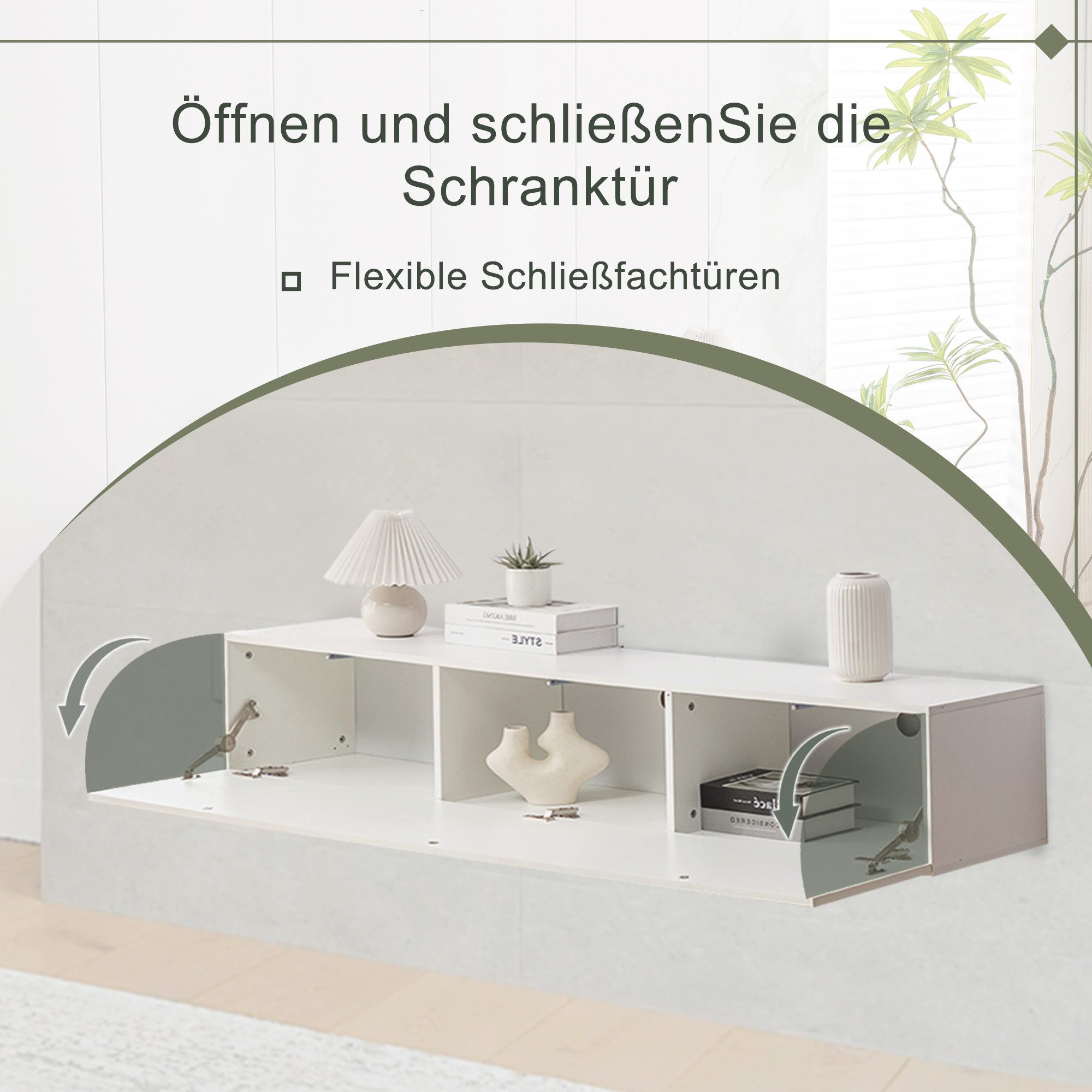 Thanaddo TV-Bank TV Schrank, Lowboard Fernsehschrank TV Schrank Hängend, Br günstig online kaufen