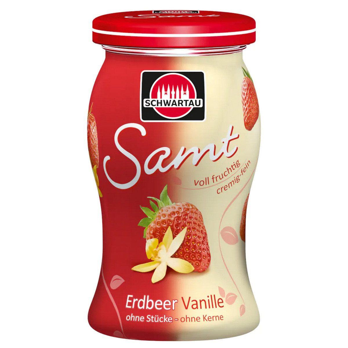 SCHWARTAU Fruchtaufstrich, Schwartau Erdbeer Vanille Samt Frühstück Fruchtaufstrich 270g