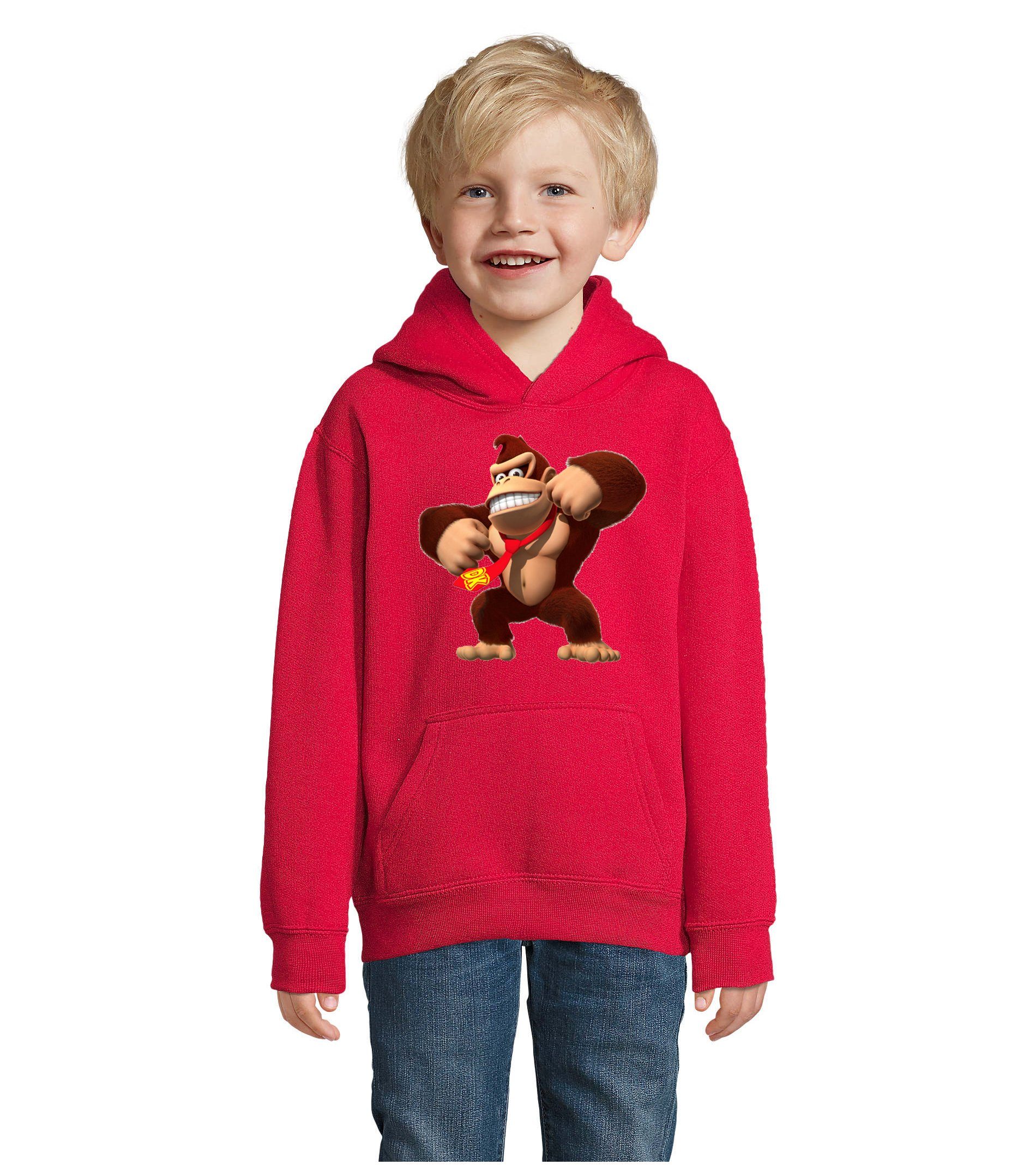 Hoodie Kinder Jungen & Mädchen Donkey Kong Gorilla Affe Retro Konsole