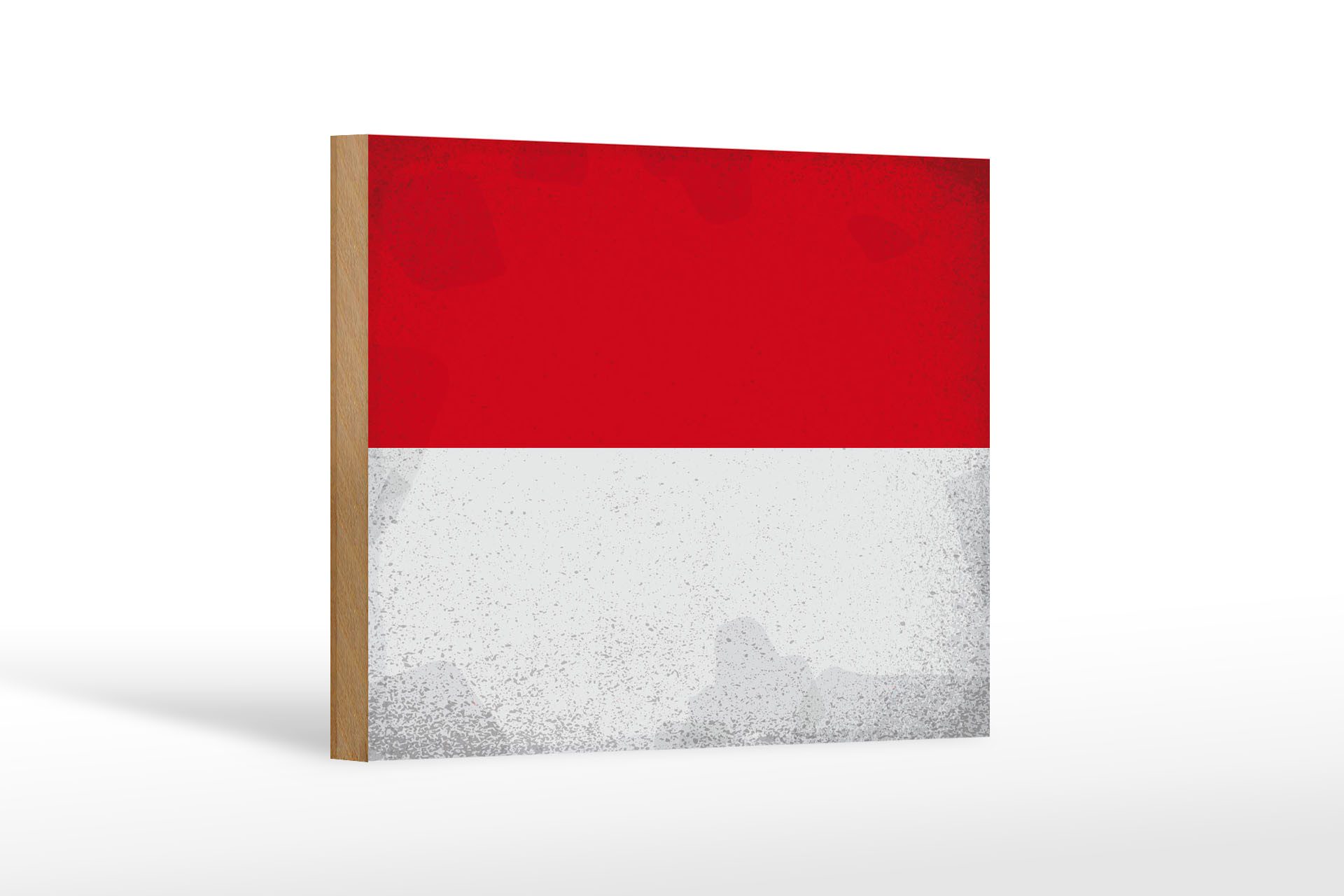 Femer GmbH Holzbild Flagge Indonesien 18x12 cm Indonesia Vintage, Flaggen (1 St), Glatte Holzfaserplatte (MDF), vorn beschichtet