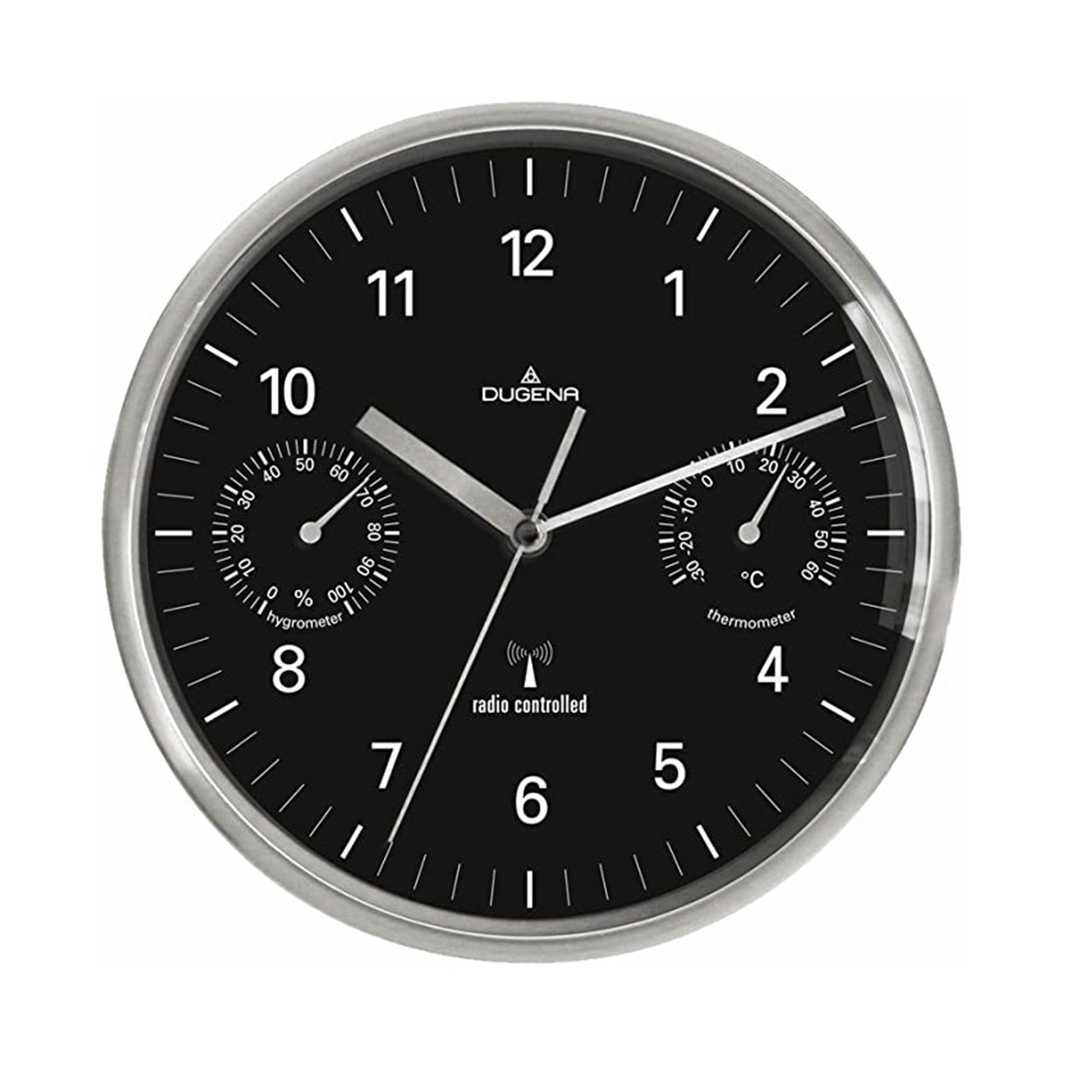 Dugena Funkwanduhr DUGENA Funk-Wanduhr mit Thermo- und Hygrometer 4277406