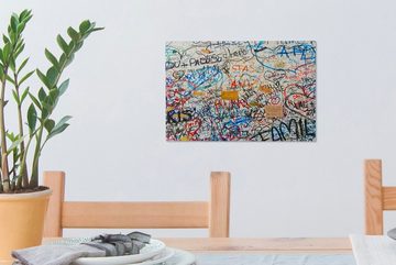 OneMillionCanvasses® Leinwandbild Graffiti-Herzen, (1 St), Wandbild Leinwandbilder, Aufhängefertig, Wanddeko, 30x20 cm