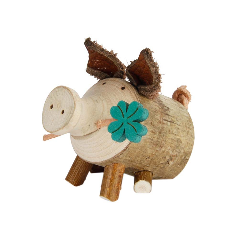 Waldfabrik Dekofigur Glücksschwein - Trudi mit Kleeblatt