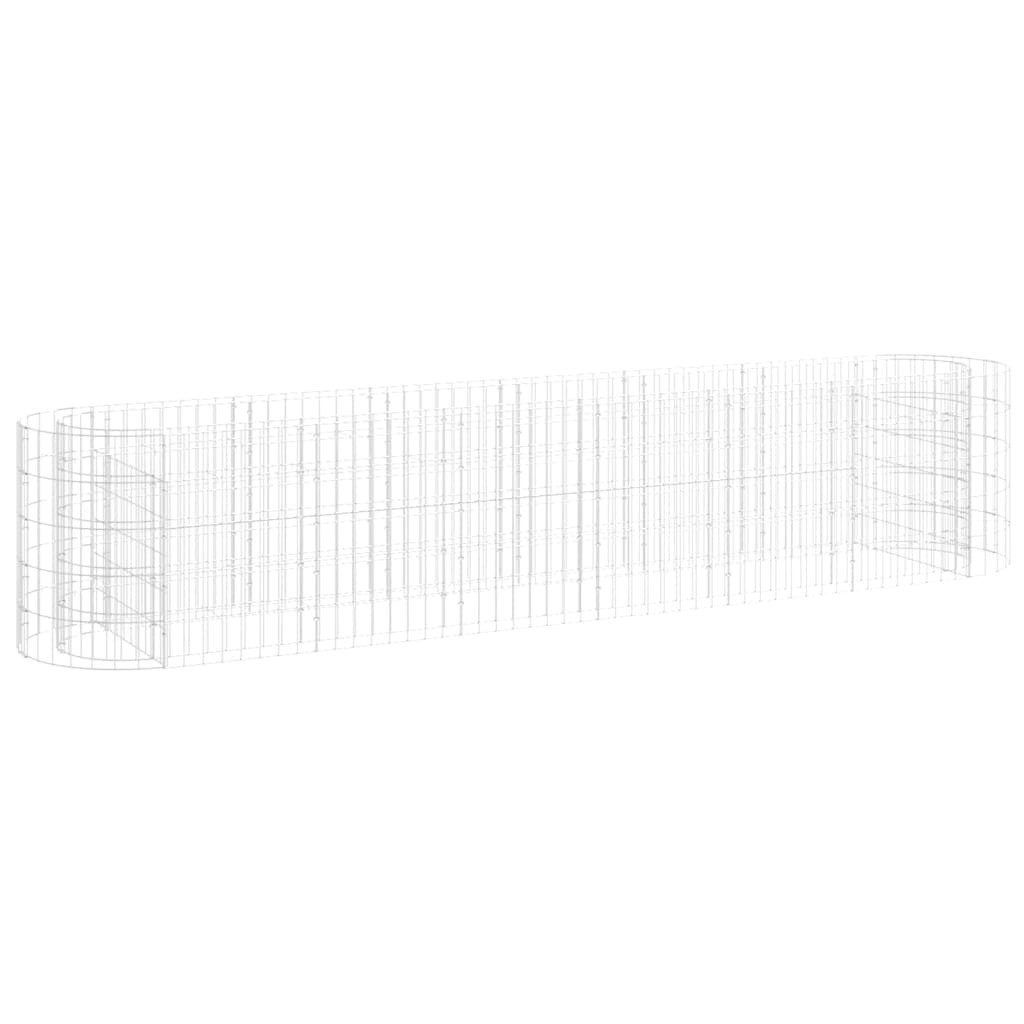 vidaXL Hochbeet Gabionen-Hochbeet Verzinktes Eisen 260x50x50 cm (1 St)