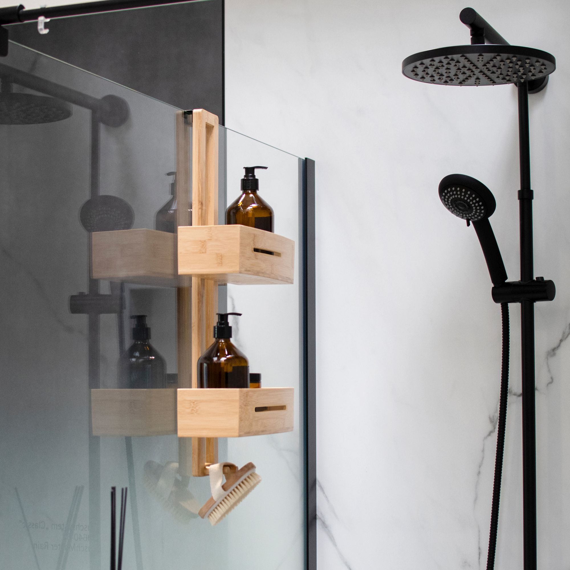 Schulte Duschkorb Duschablage aus Bambus 2 Etagen, inkl. Halter für Duschab günstig online kaufen