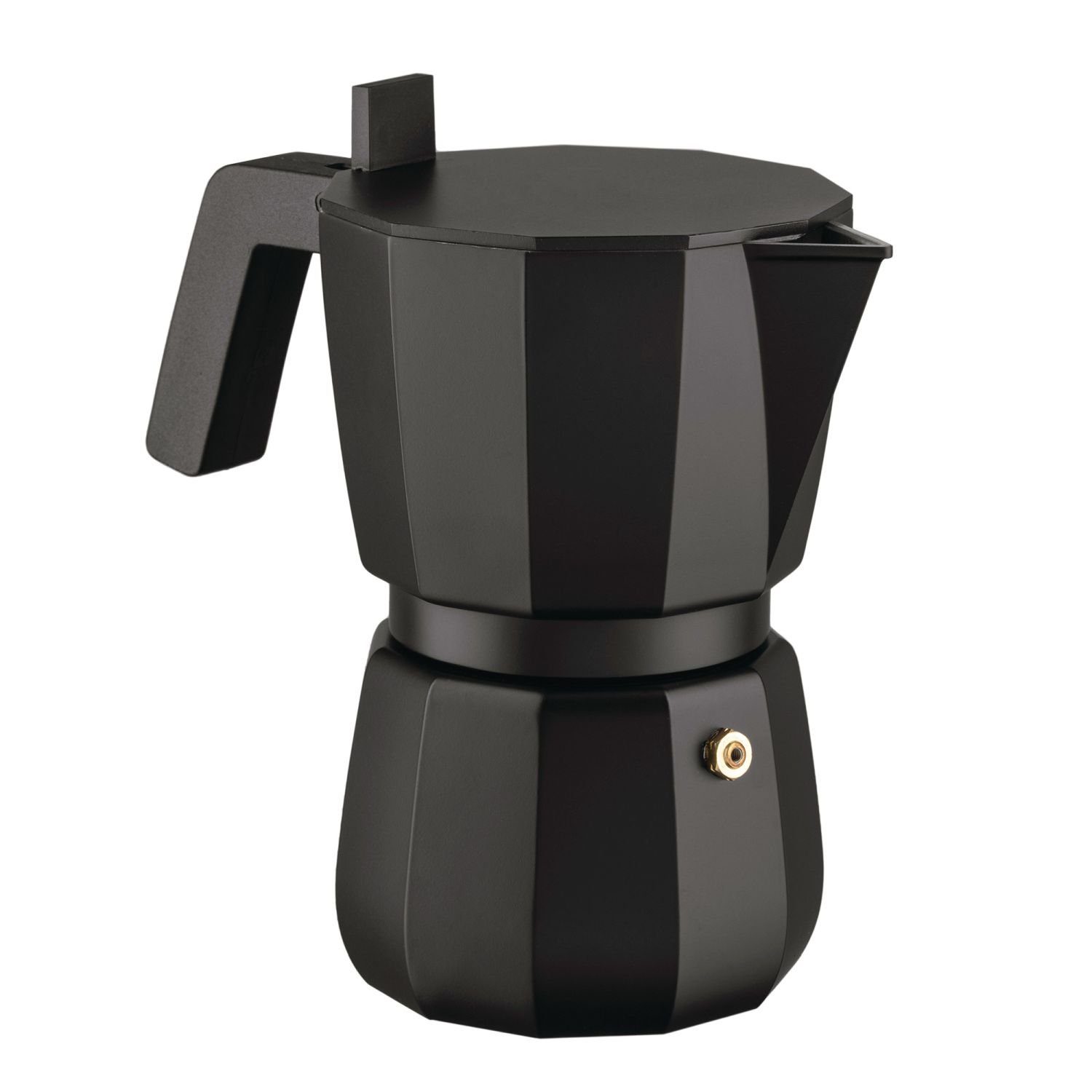 Alessi Espressokocher Moka Schwarz für 6 Tassen, 0,3l Kaffeekanne