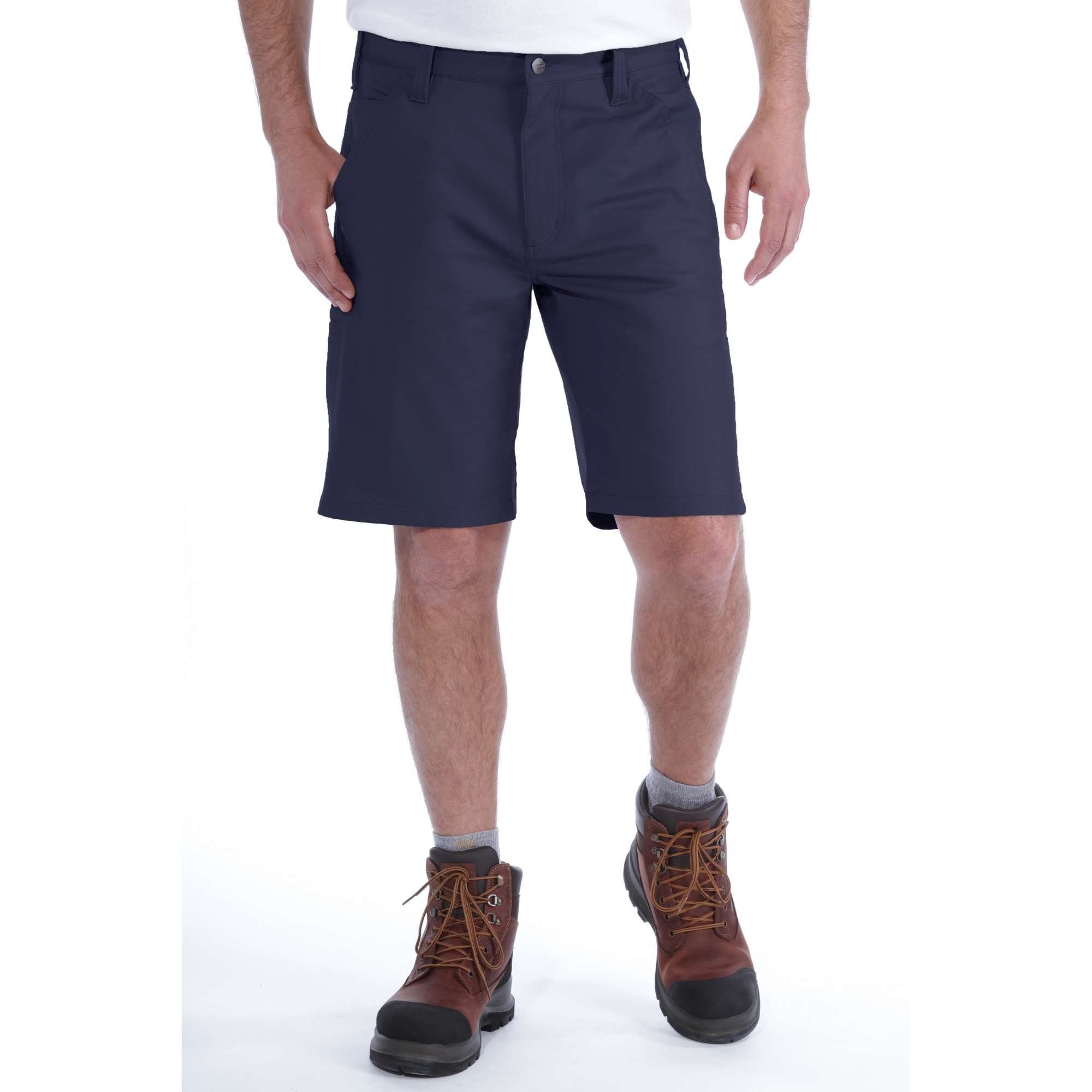 Stretch Canvas Work Canvas Shorts Flex Navy Rugged mit Carhartt Cargoshorts