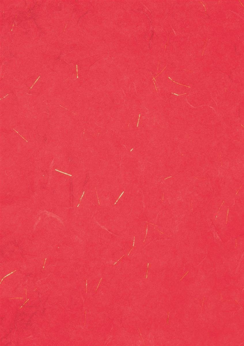 Seidenpapier Heyda 204719024 Strohseide "mit Goldfäden" 50 x 70 cm mittelrot