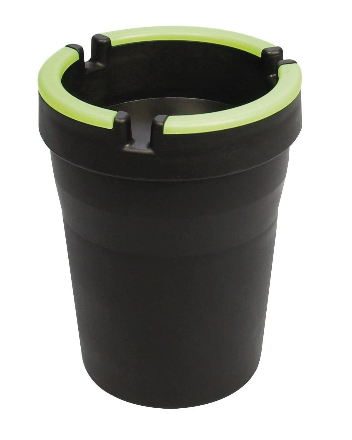 Cartrend Gepäck-Halterung Auto Aschenbecher Getränkehalter leuchtend, (Wind-Aschenbecher mit Deckel, mit Leuchtrand, für Getränke-Halterung)