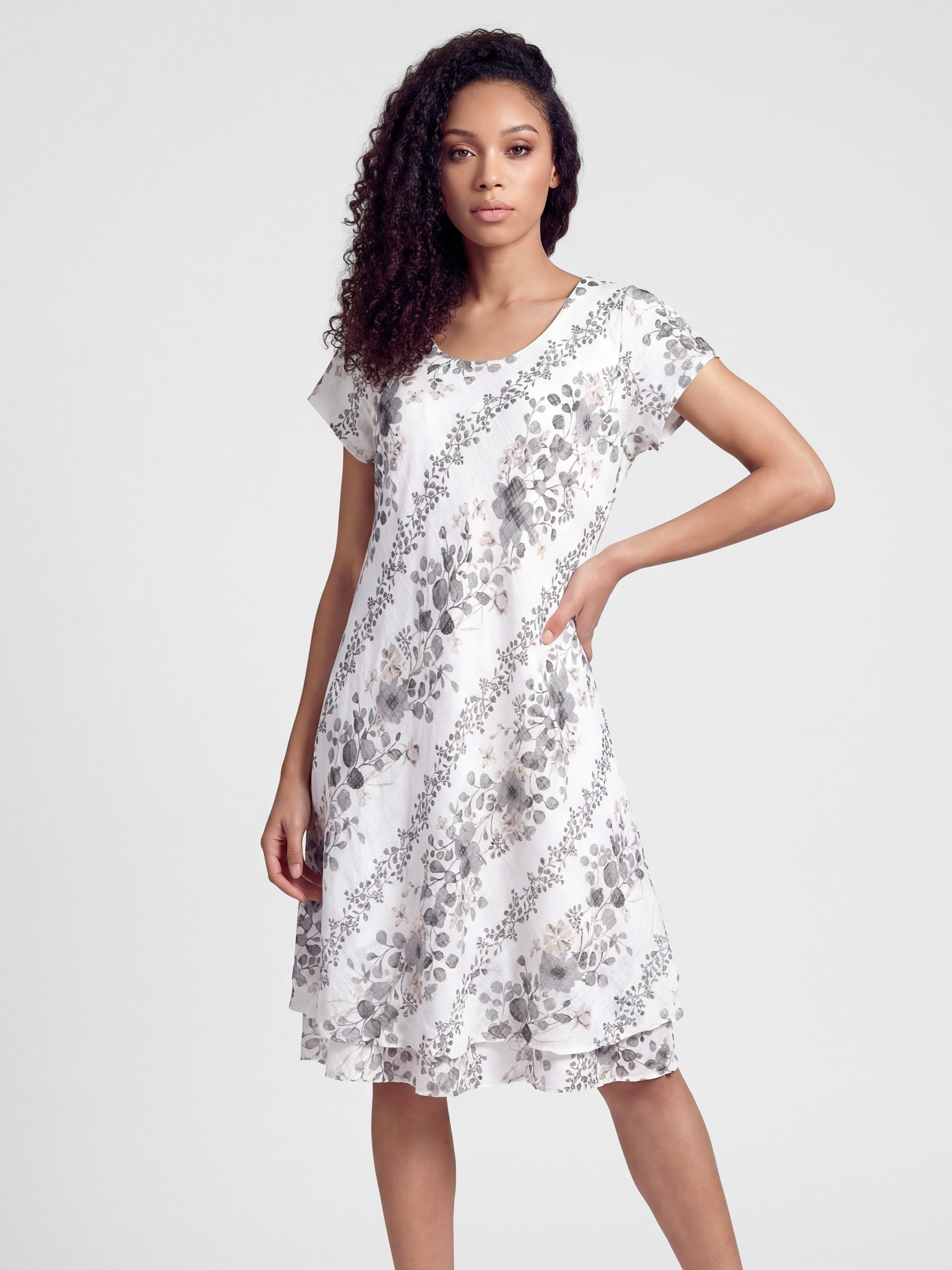 Sommerkleid Leichtes A-Linien-Kleid Volantsaum