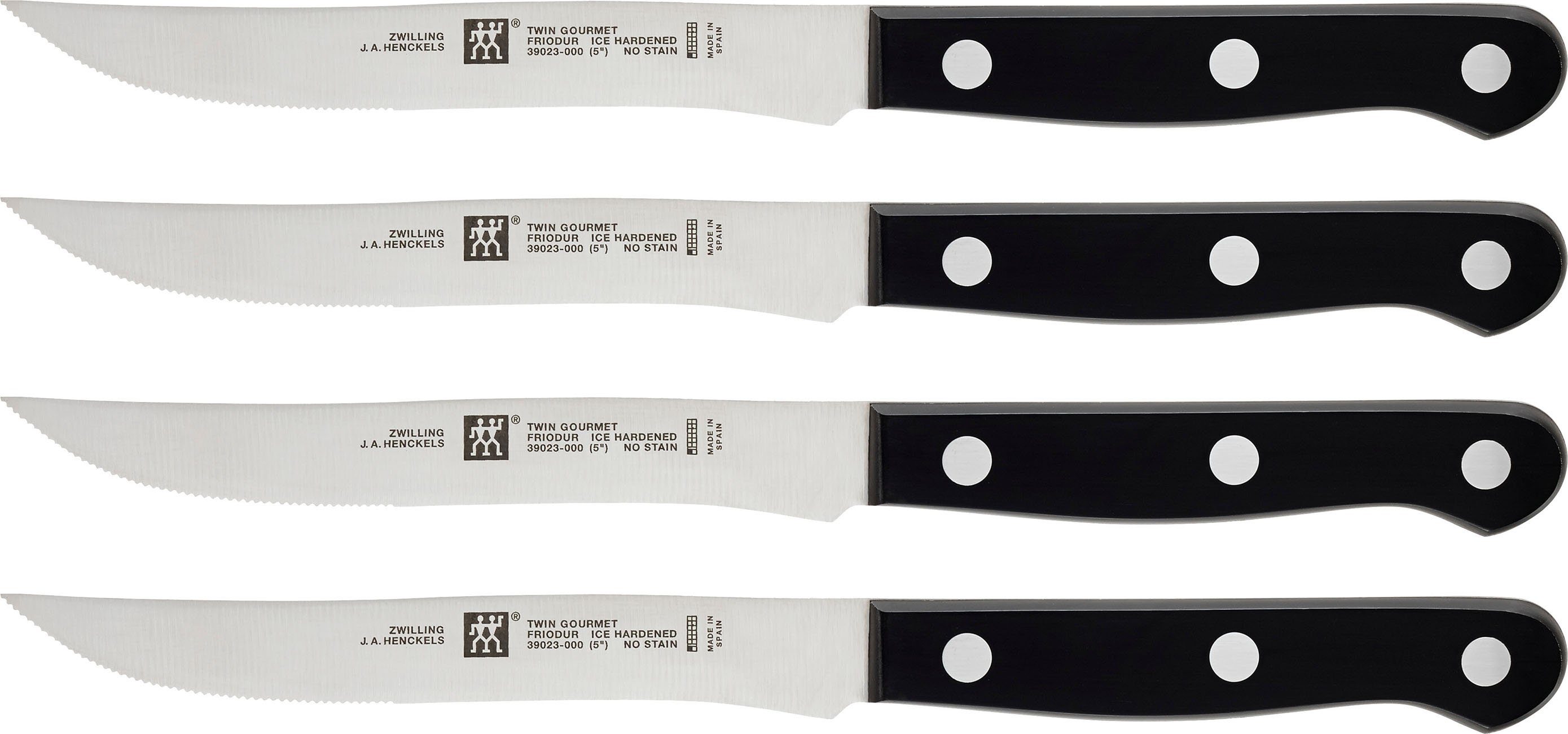 Zwilling Steakmesser ZWILLING TWIN Gourmet Steakmesserset,Messer 4-tlg eisgehärtete Klinge (4 Stück)