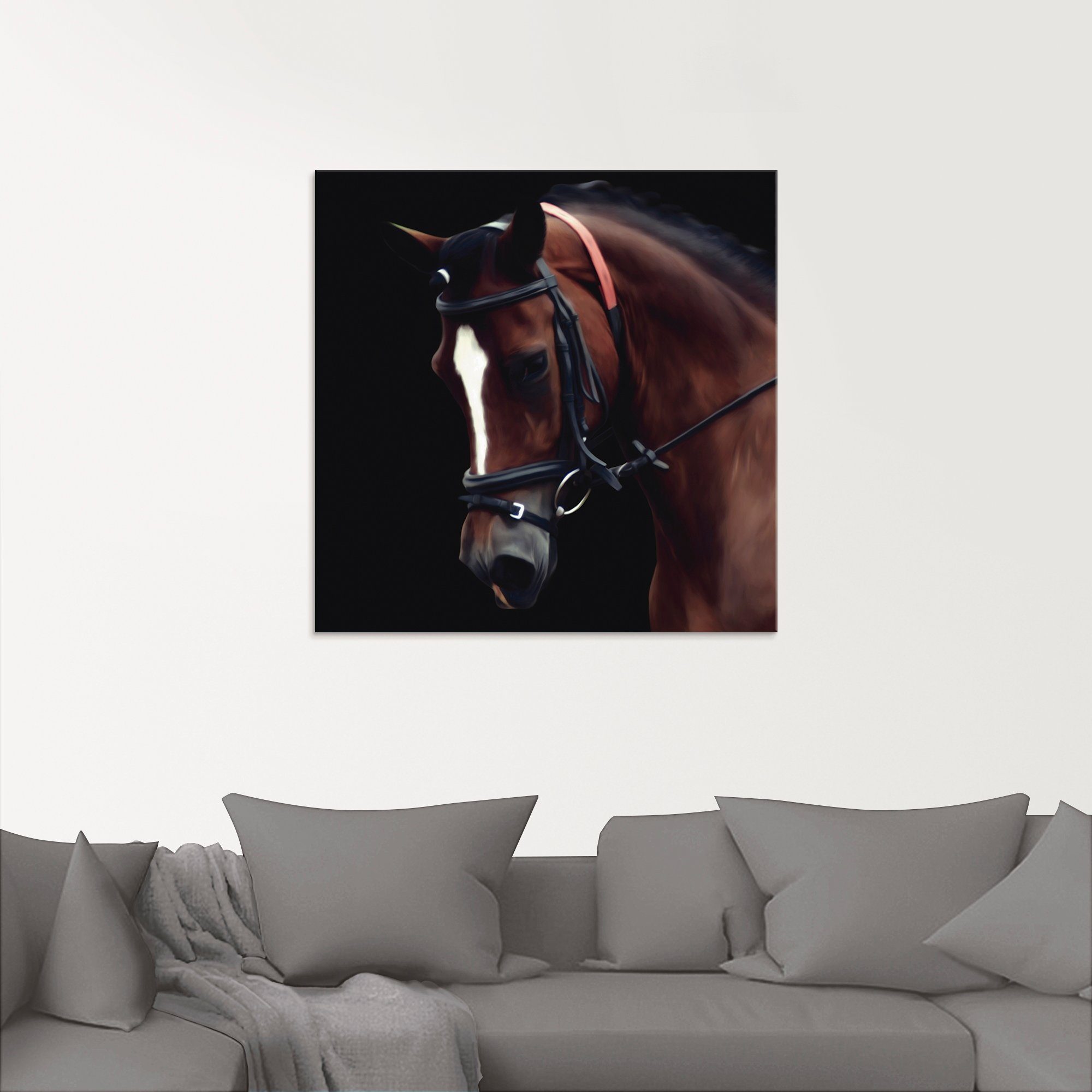 in (1 Haustiere verschiedenen Artland St), Pferd, Größen Glasbild Dressur
