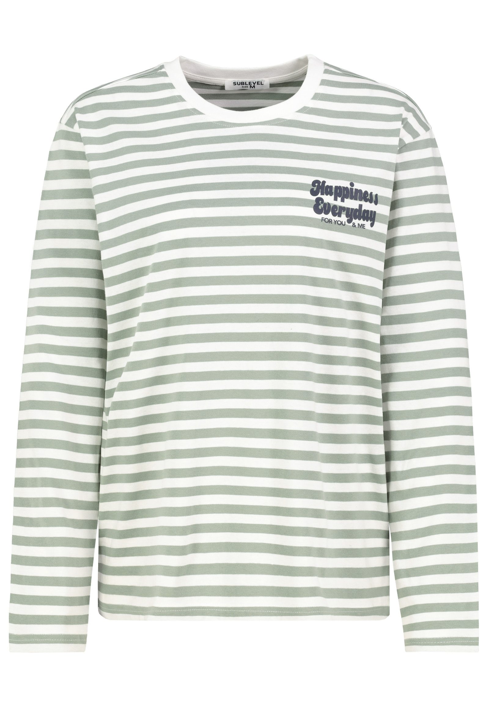SUBLEVEL Langarmshirt Damen Shirt mit Streifen und Print langarm, lockerer günstig online kaufen