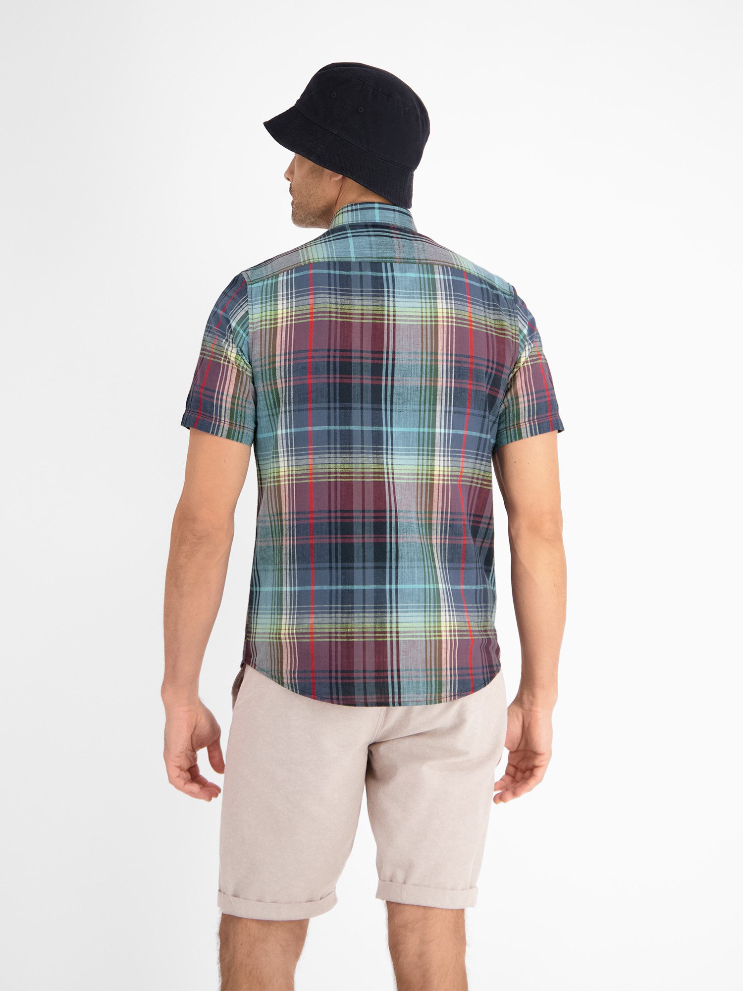 LERROS Kurzarmhemd LERROS Sommerliches Karohemd mit Leinenanteil günstig online kaufen