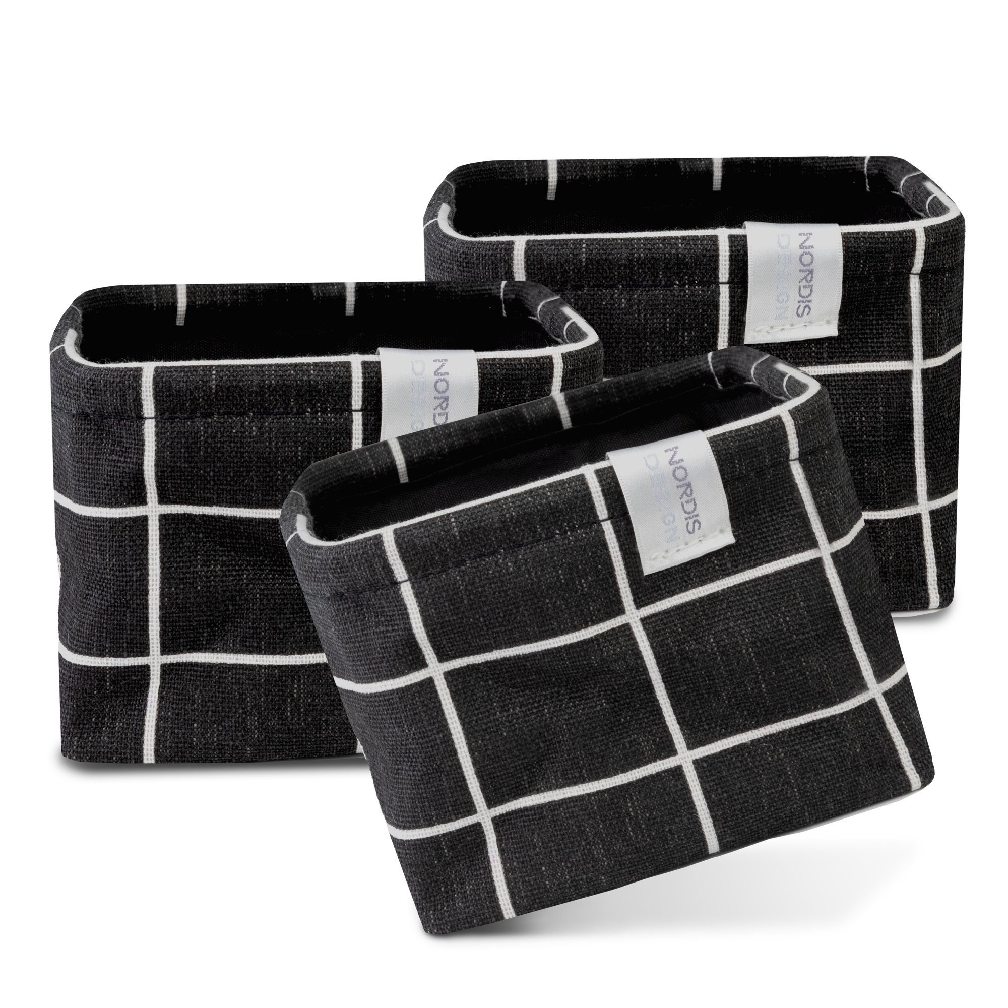 NORDIS DESIGN Aufbewahrungsbox "Nordea" - Mini-Aufbewahrungskörbchen aus Stoff, (3er-Set), faltbar