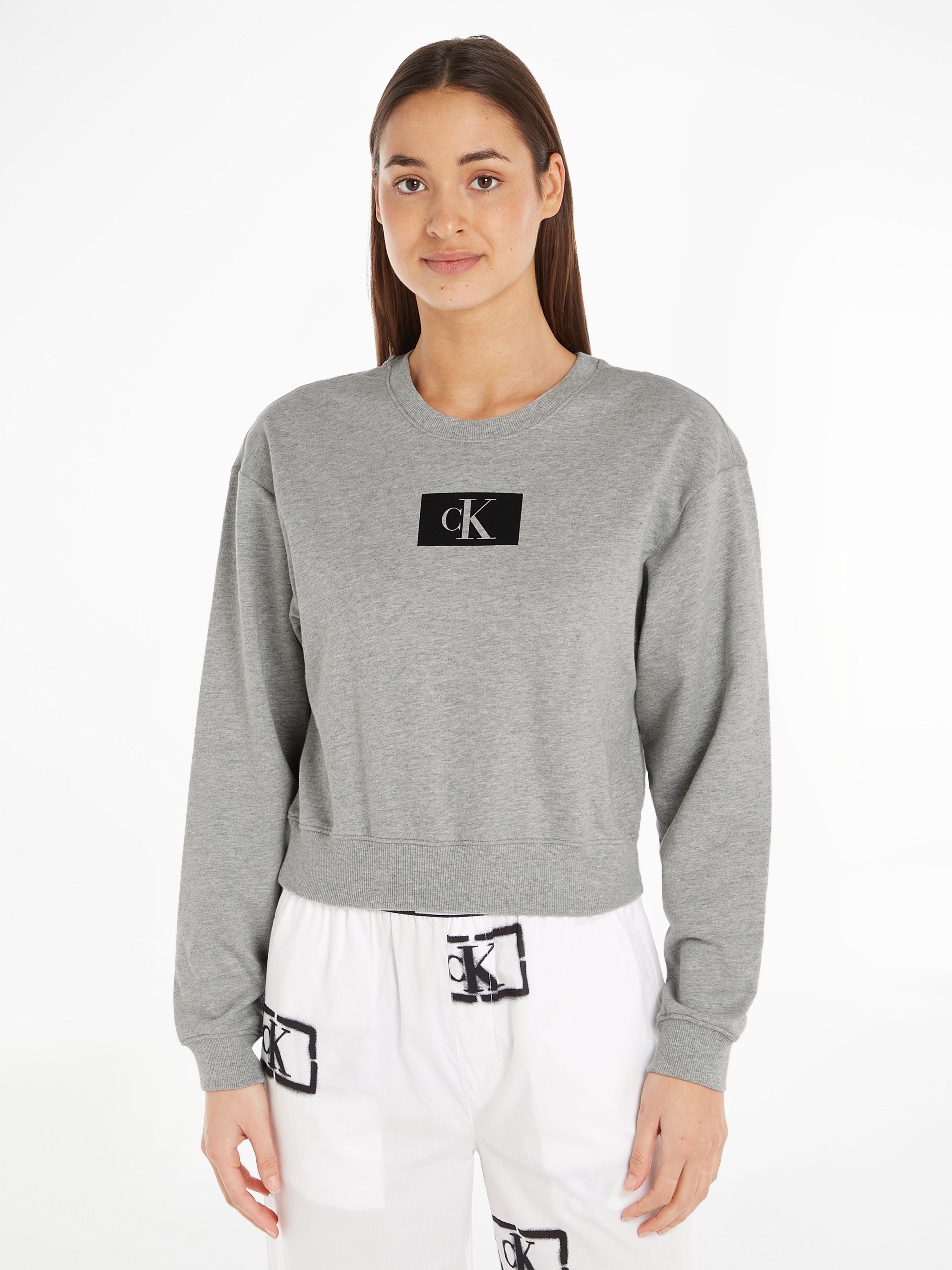 Calvin Klein Underwear Sweatshirt L/S SWEATSHIRT im Cropped-Design GREY-HEATHER