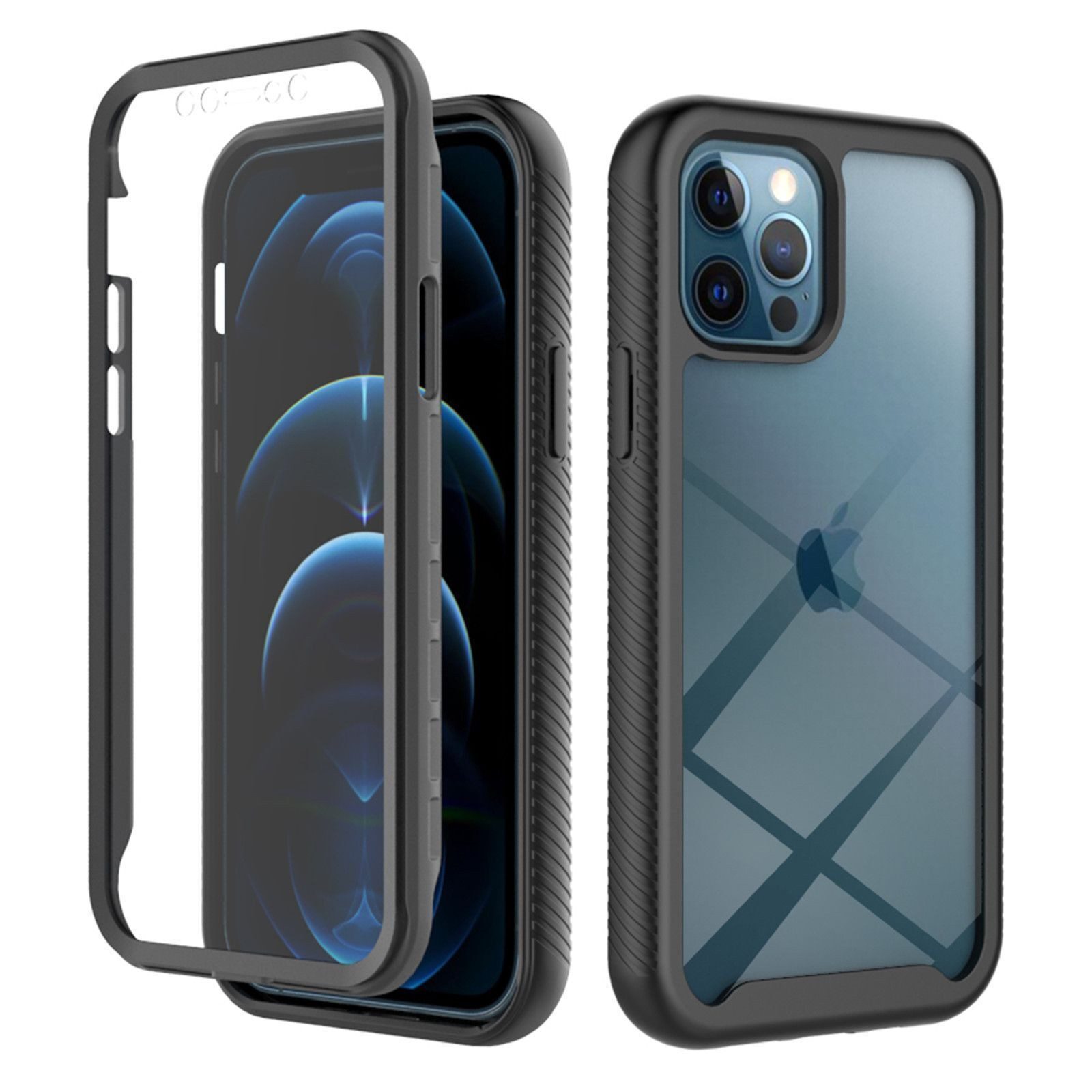 betterfon Handyhülle für Apple iPhone 12 / iPhone 12 Pro TPU Case mit 360° Rundumschutz, 360 Grad Hülle mit Displayschutz und Fingerprint