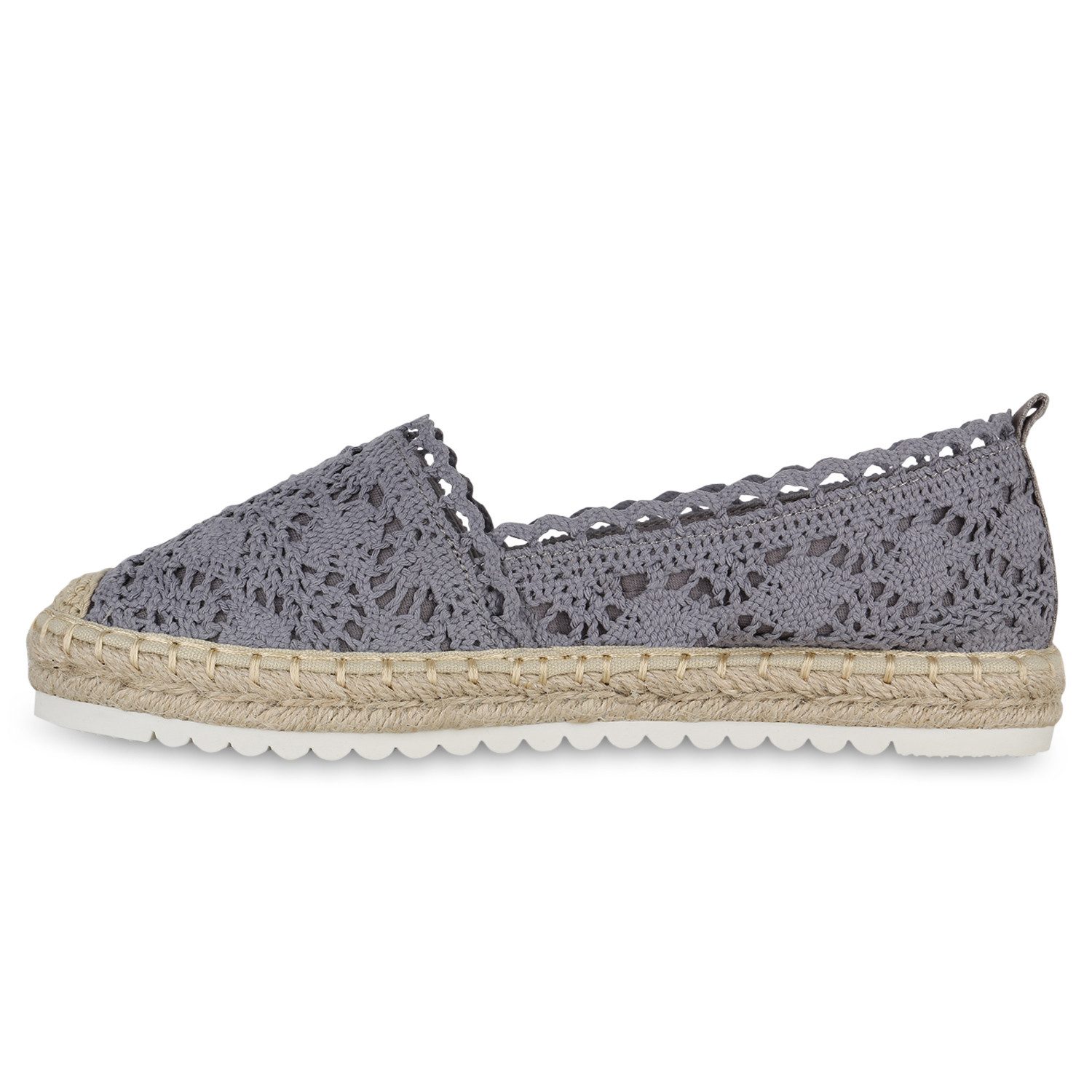 VAN HILL 841310 Espadrille Damen Espadrilles Slippers Spitze Bast Profil-So günstig online kaufen