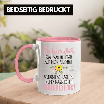 Trendation Tasse Trendation - Geschenk von Bruder für Schwester Tasse Geschenk Beste Schwester Bruder Geburtstag Lustiger Spruch