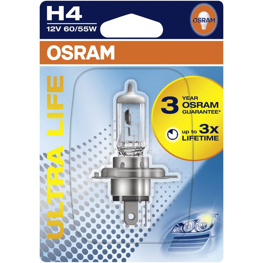 Life 64193ULT-01B Halogen V 55/60 Leuchtmittel KFZ-Ersatzleuchte W H4 Ultra 12 OSRAM Osram