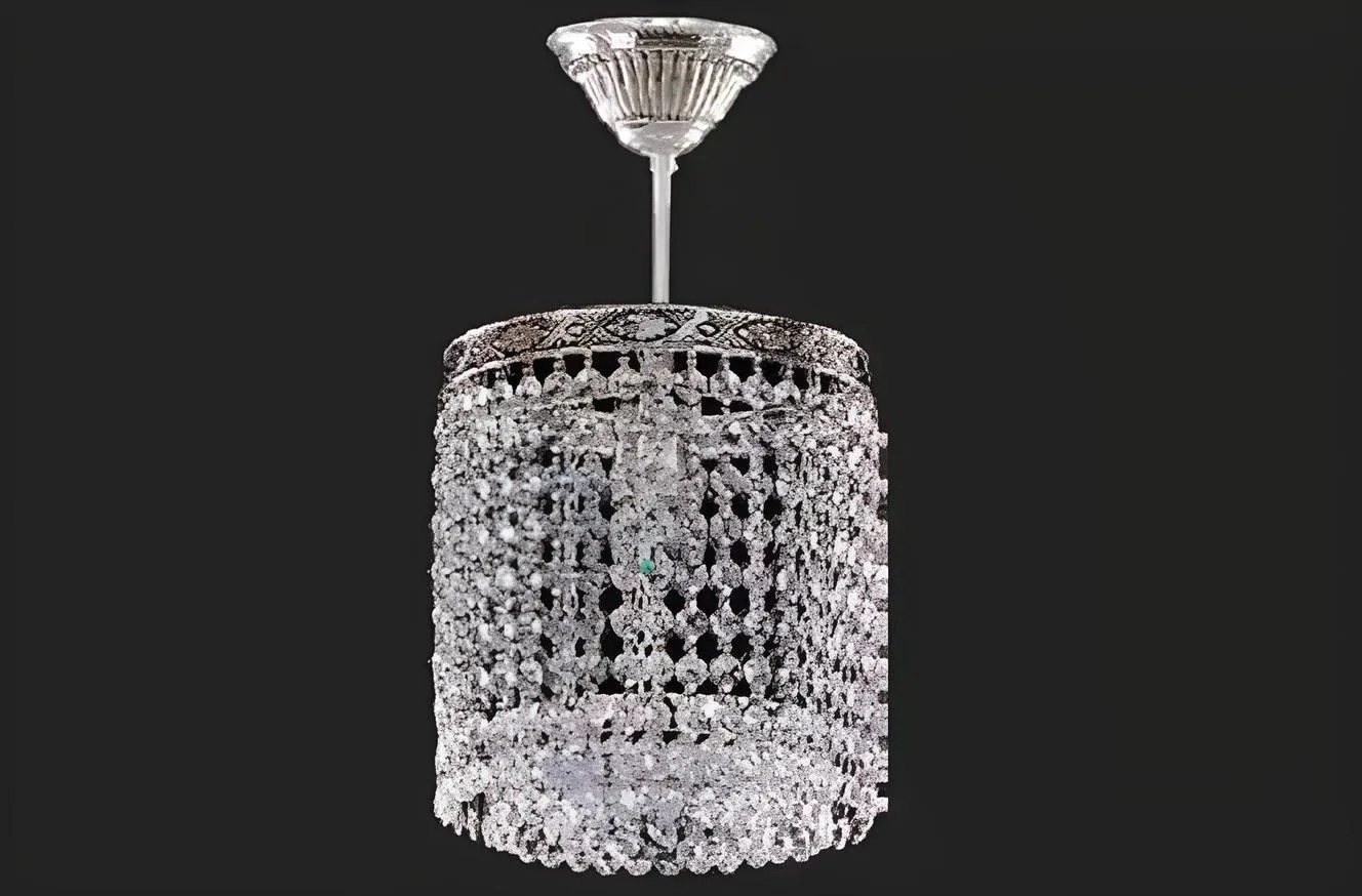 JVmoebel Kronleuchter Luxus Deckenleuchte aus Kristall in Silber, Keine Funktionen, Leuchtmittel wechselbar, Made in Europa