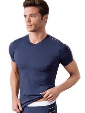 Berrak Collection T-Shirt Modal Qualität Herren V-Ausschnitt Shirt Navyblau, BS1033