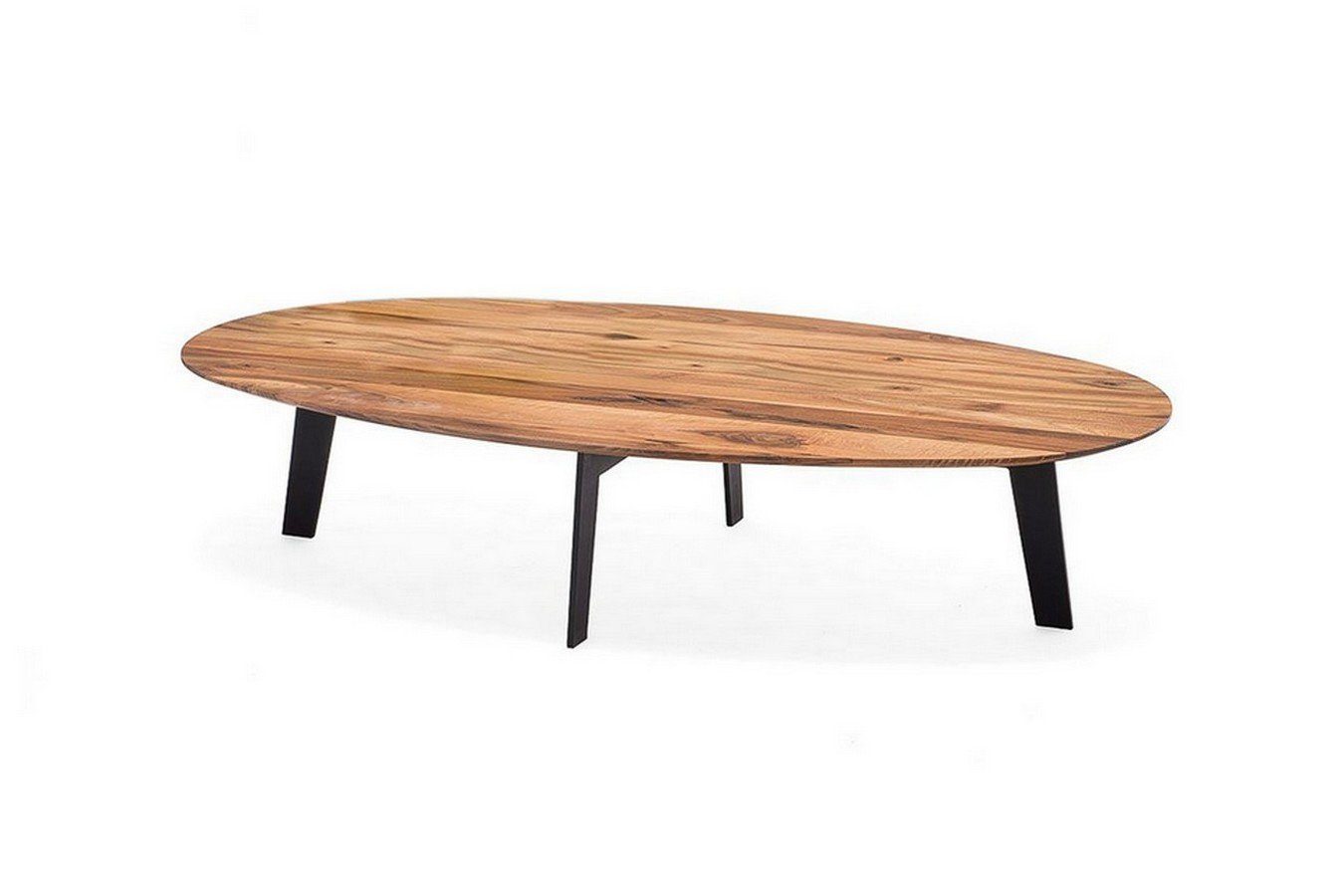 daslagerhaus living Couchtisch Couchtisch Massivholz Wildeiche oval