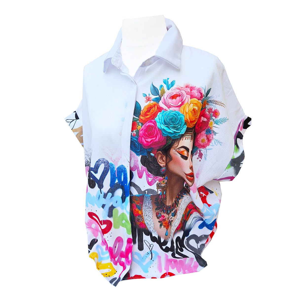 Kurzarmbluse SAISON Bluse Mexikanische Frau 42/44/46 günstig online kaufen