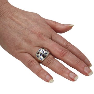 SKIELKA DESIGNSCHMUCK Silberring Tansanit Rubin Diamant Ring "Sternenhimmel" (Sterling Silber 925) (1-tlg), hochwertige Goldschmiedearbeit aus Deutschland