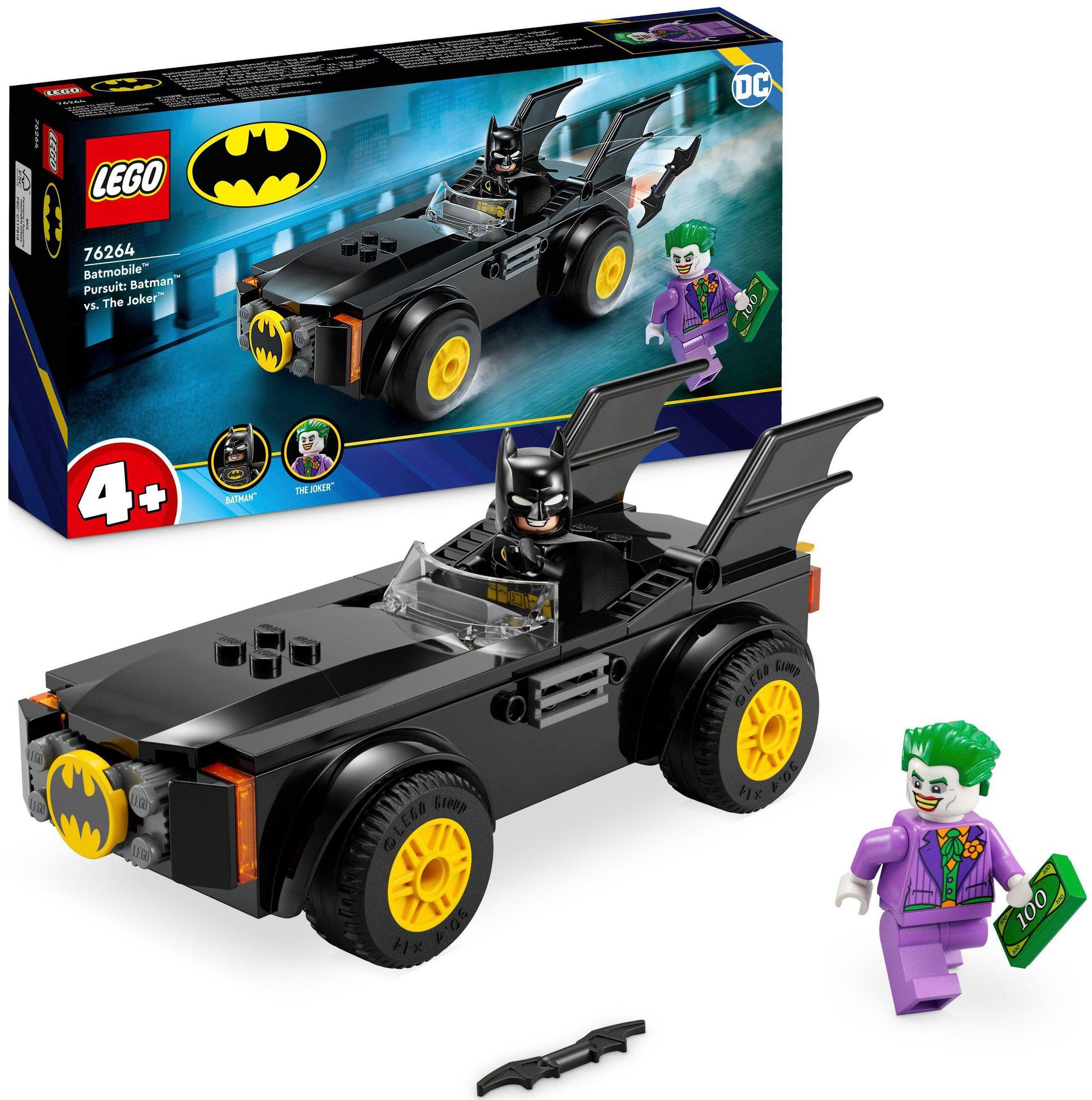 LEGO® Konstruktionsspielsteine Verfolgungsjagd im Batmobile: Batman vs. Joker (76264), LEGO® DC, (54 St), Made in Europe