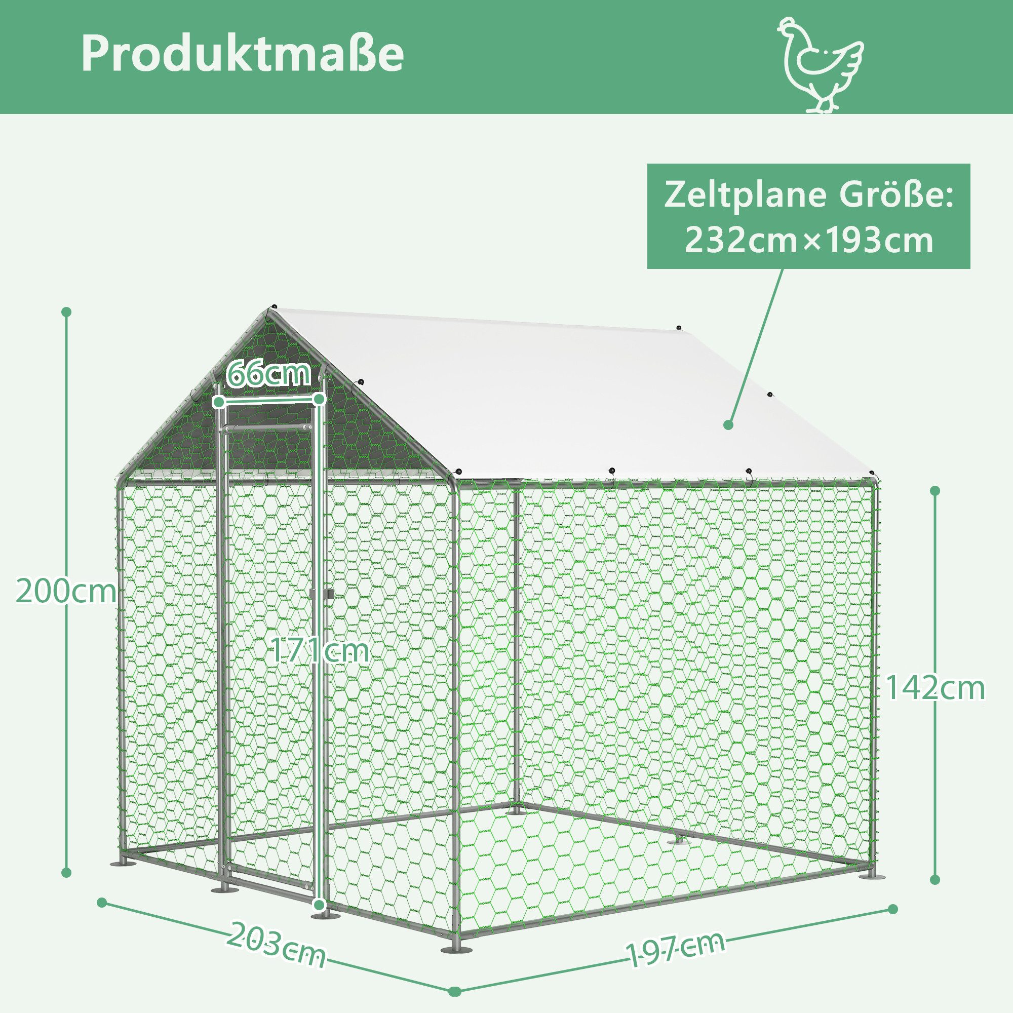 Thanaddo Hühnerstall Hühnerstall Freilaufgehege Außengehege – Kleintiergehege