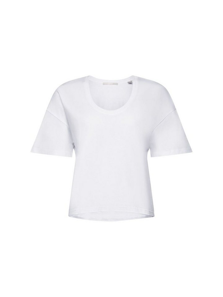 edc by Esprit T-Shirt Oversize Cropped-T-Shirt, 100 % Baumwolle (1-tlg)