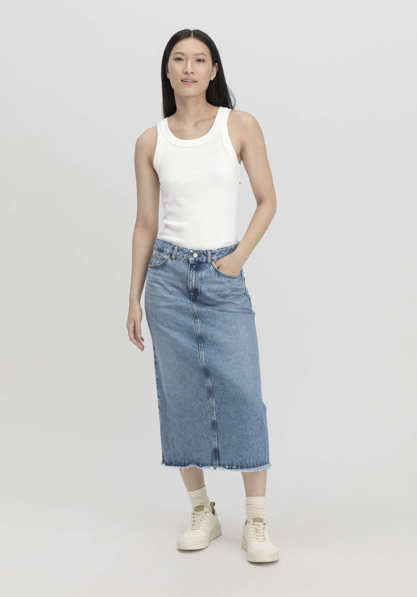 Hessnatur Jeansrock aus reinem Bio-Denim (1-tlg) günstig online kaufen