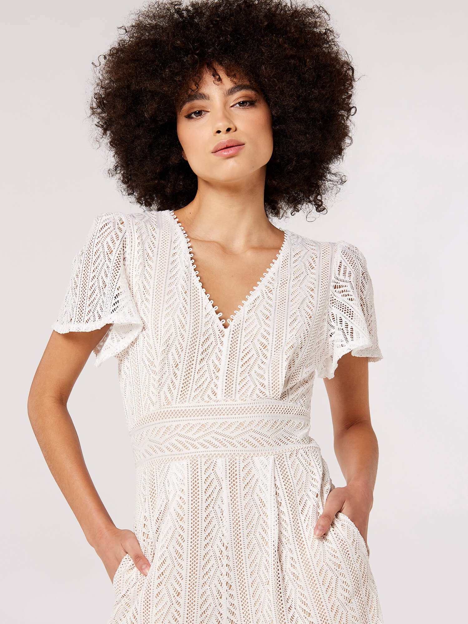 Apricot Jumpsuit Jumpsuit mit Spitze