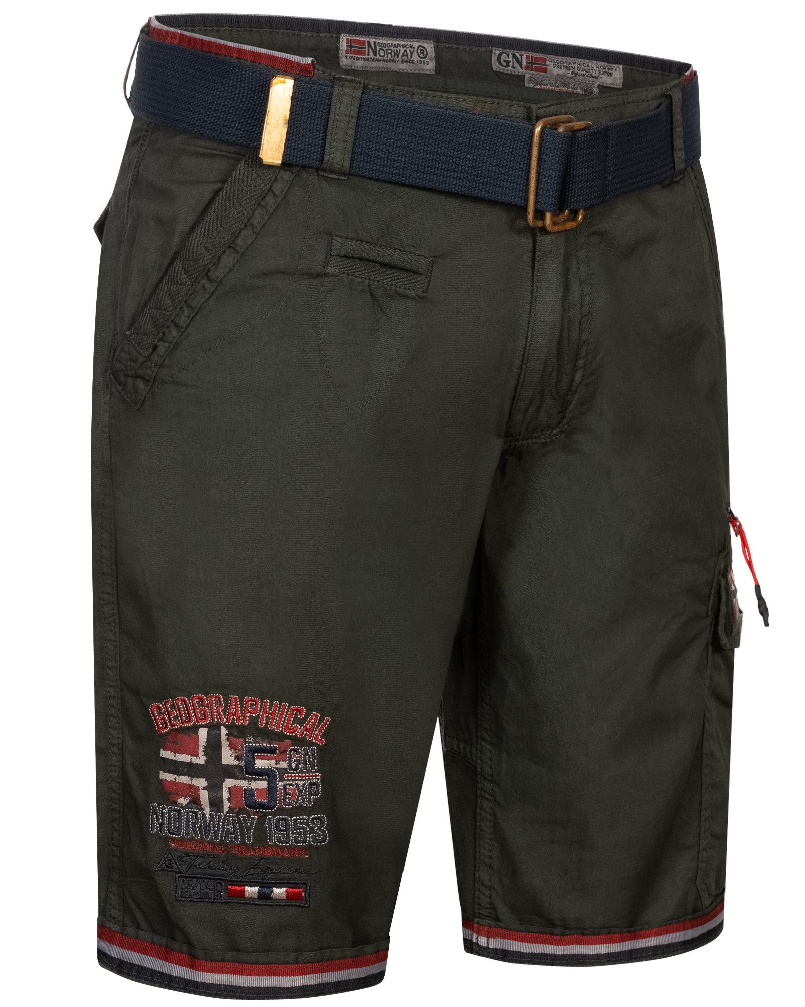 Geographical Norway Shorts Herren Cargo Shorts kurze Hose Short Bermuda knielang Parodi + Gürtel – Bild 4 von 5
