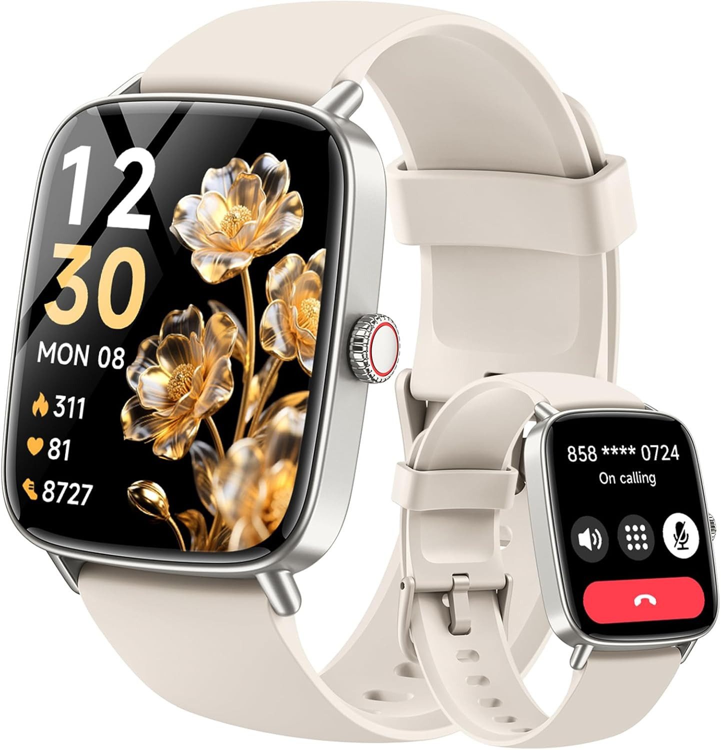 GYDOM Smartwatch (4,6 cm, android ios), Amoled Smartwatch mit Telefonfunktion Fitness Tracking