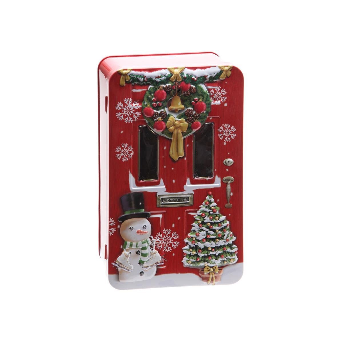 Blech, "weihnachtliche Keksdose mit für, Blechdose Innendekor, x Haustür" POWERHAUS24 cm, 12 (Spar-Set) 20,5