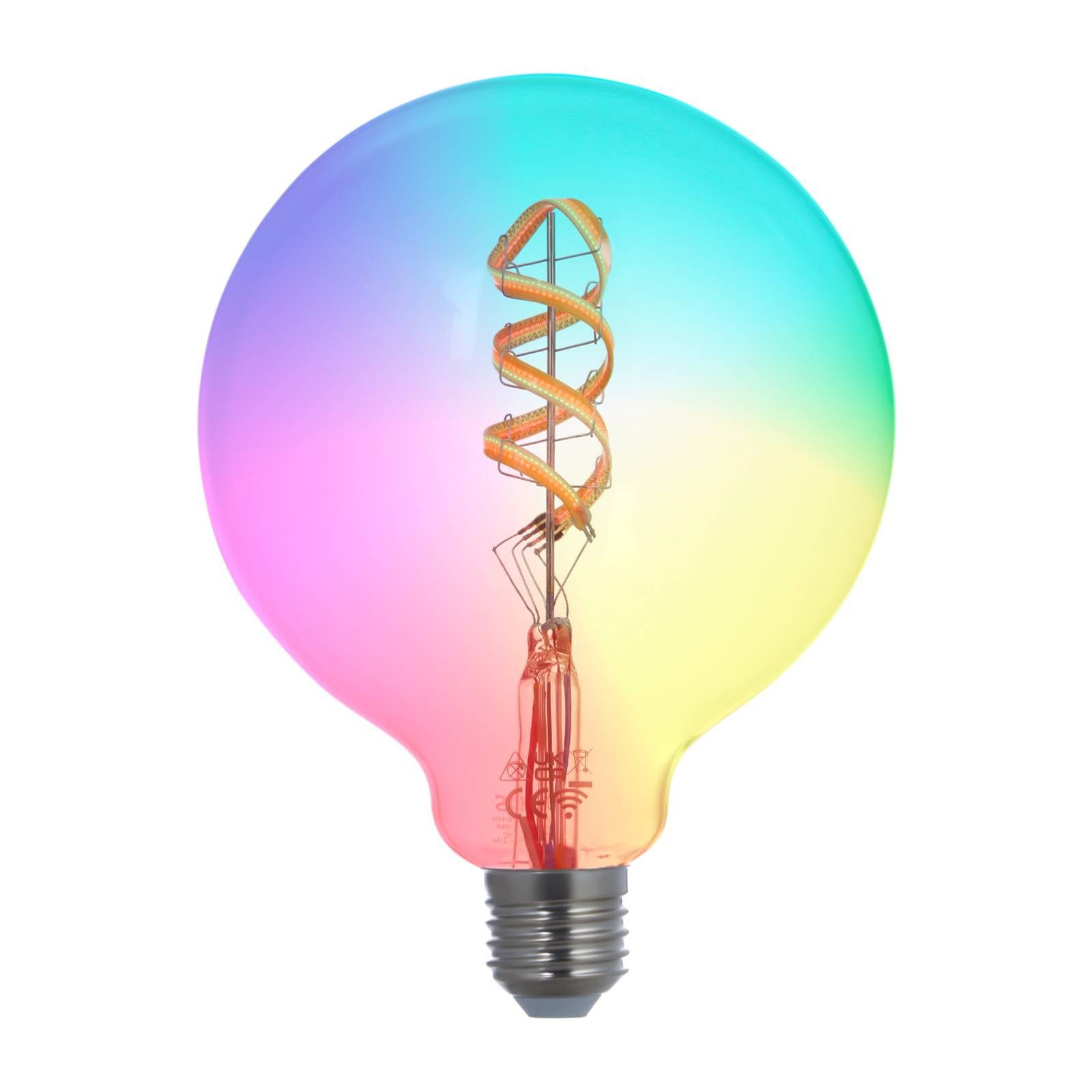 LUUMR LED-Leuchtmittel LED-Filament E27 G125, E27, Farbwechsel RGB + weiß