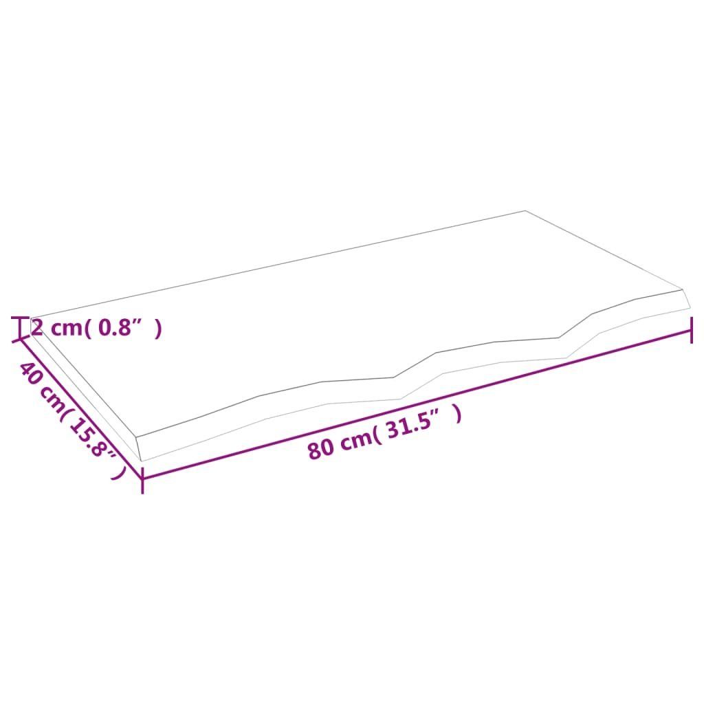 furnicato Wandregal 80x40x2 cm Massivholz Unbehandelt Eiche