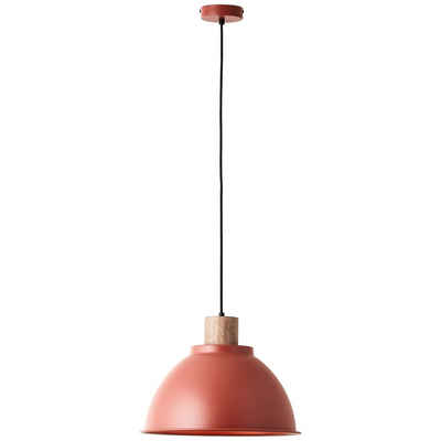 Brilliant Pendelleuchte Erena Pendelleuchte 38cm rot, Erena Pendelleuchte 38cm rot Metall/Holz 1x A60, E27, 60 W, Geeignet