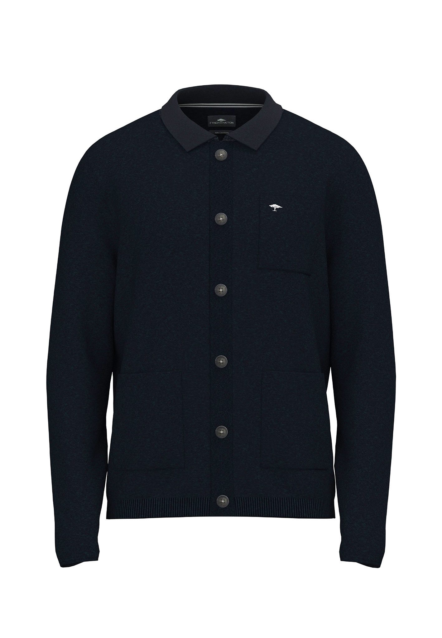 FYNCH-HATTON Strickjacke Fynch-Hatton Strickjacke geknöpft - dunkelblau (1-tlg)