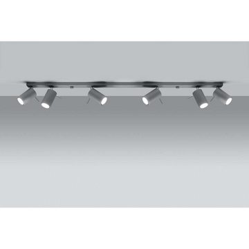 etc-shop LED Deckenspot, Leuchtmittel nicht inklusive, Deckenleuchte Deckenlampe 6-flammig verstellbare Spots L 120 cm Grau