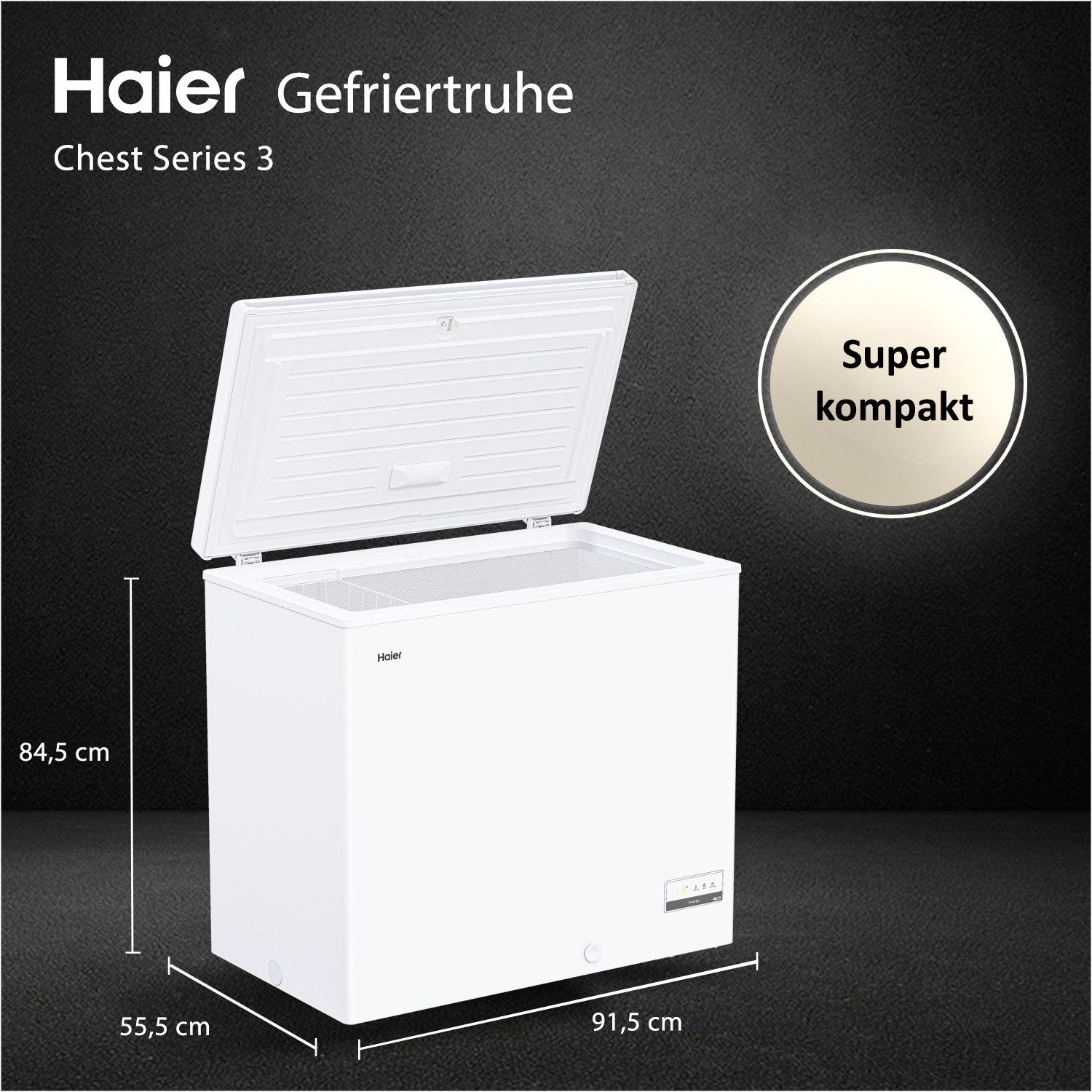 Haier Gefriertruhe Chest Freezer HCE200C, 91,5 cm breit, 196 l, Kompakte Größe: Flexibel einsetzbar