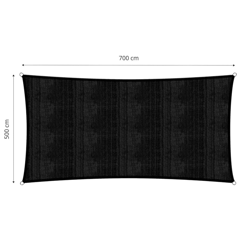 Lumaland Sonnensegel Luma Sonnensegel 5 x 7 m, Wetterbeständig 100% HDPE mit Stabilisator für UV Schutz